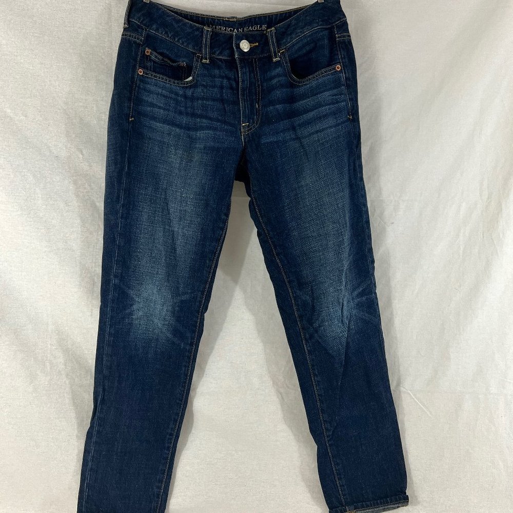 Dark wash crop jeans